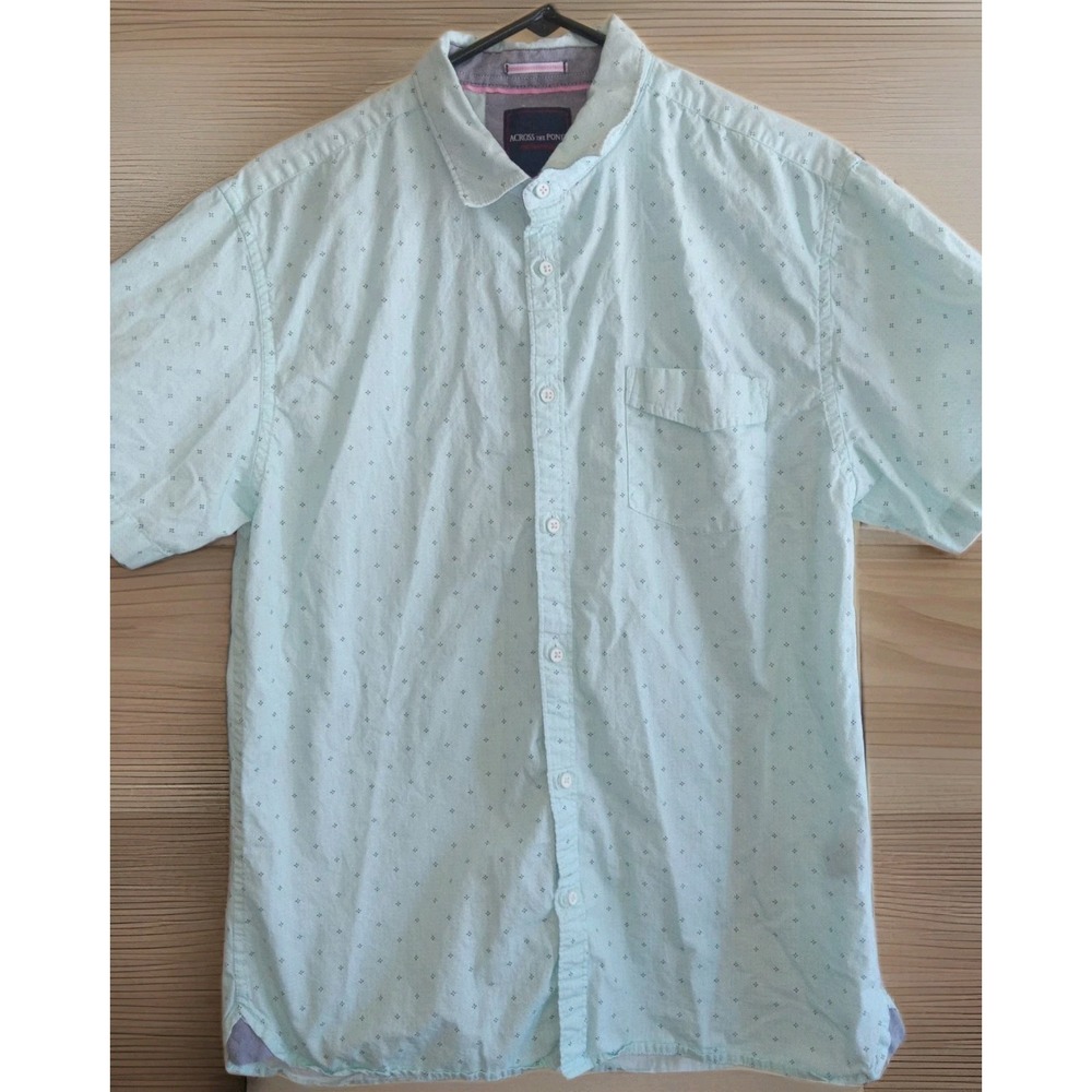 Across The Pond Shirt Mens XL Button Down‎ Aqua Blue Preppy Collegiate